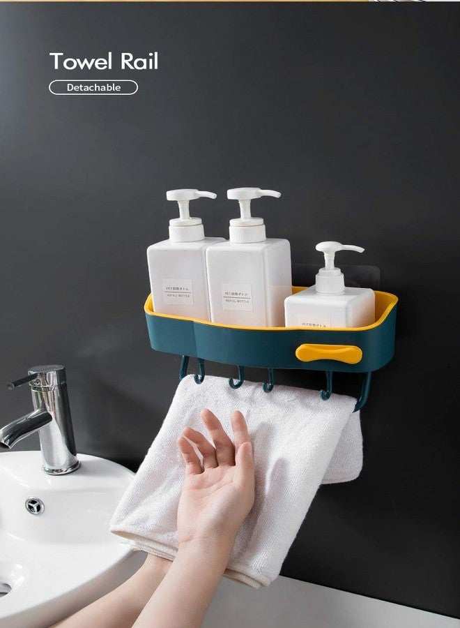 HOME CUBE 2 Pc Plastic Multipurpose Kitchen Bathroom Shelf Wall Holder Storage Rack Bathroom Rack Refrigerator Broadside Storage Box Strong Magic Sticker with 4 Hook - Random Color - Image 4